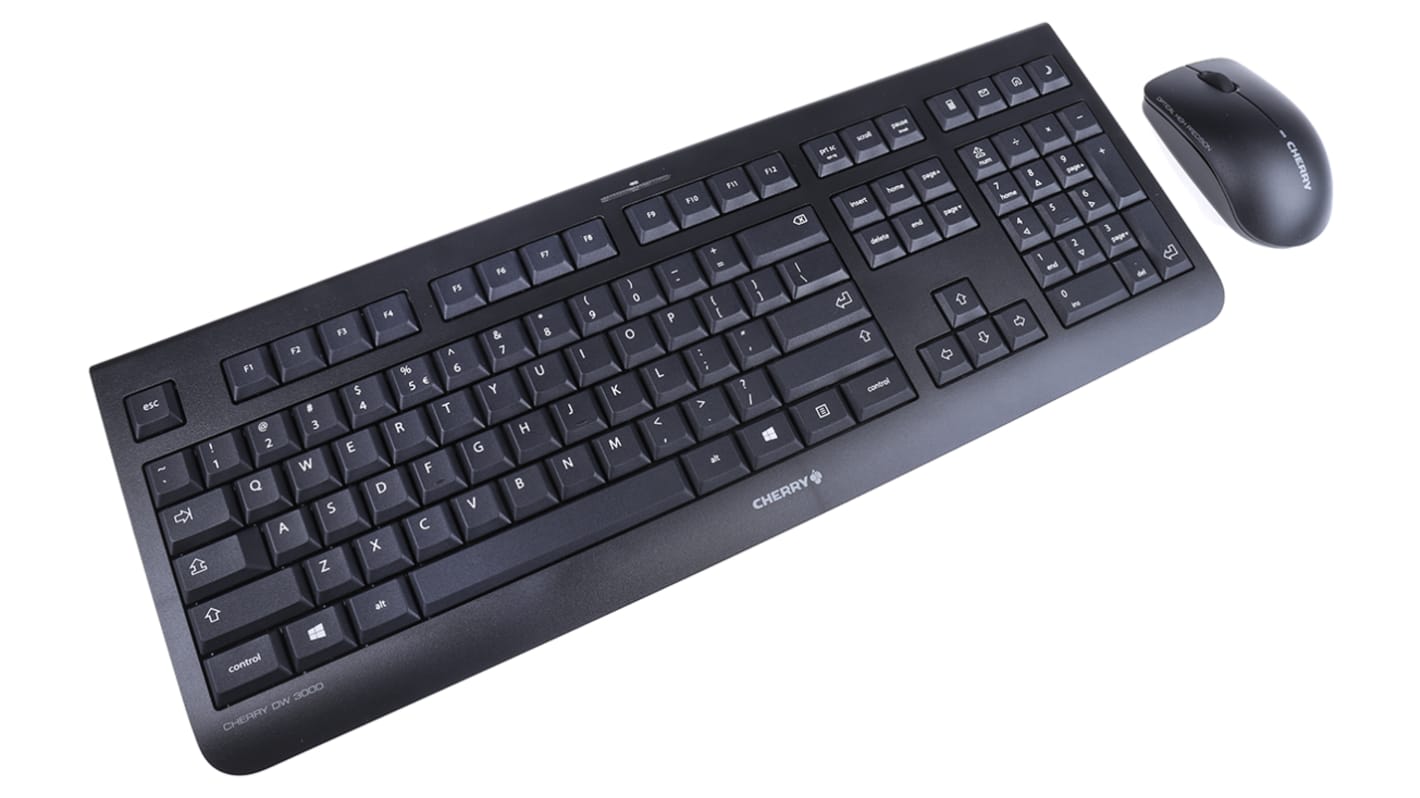 Zestaw klawiatury z myszką, DW 3000, Czarny, Bezprzewodowe, QWERTY (USA), Standardowa, USB
