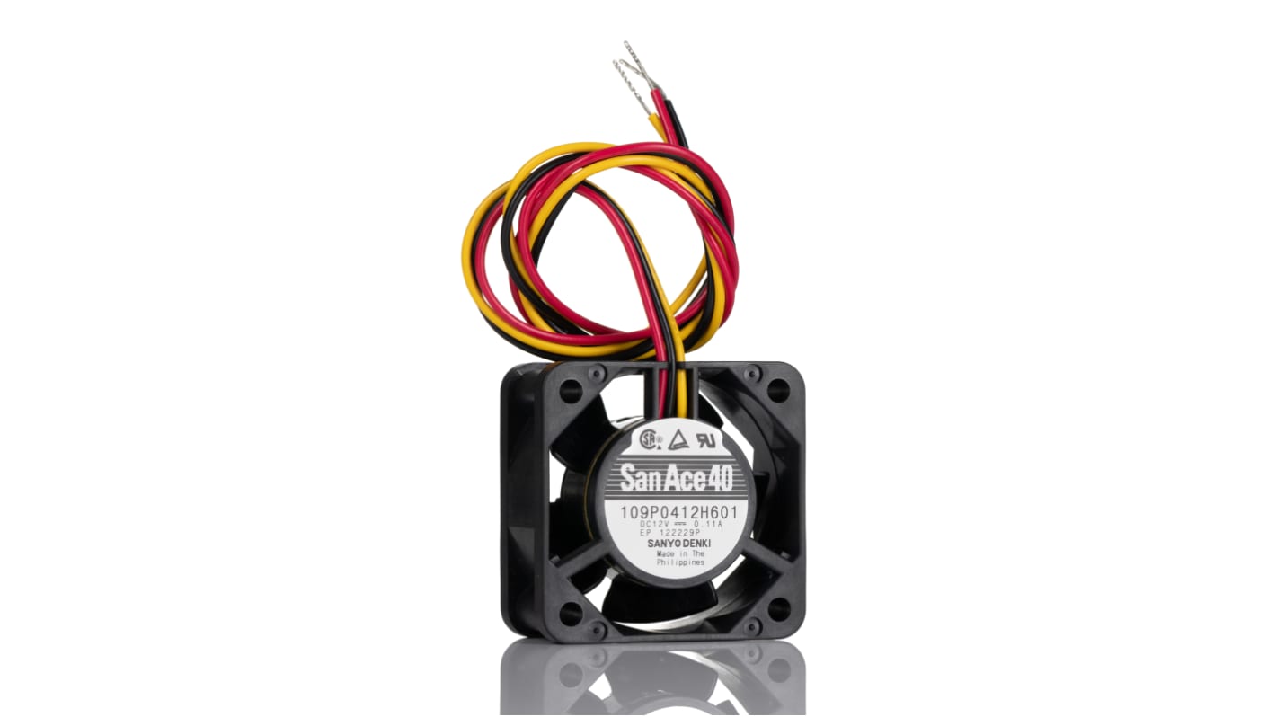 山洋電気 軸流ファン 電源電圧：12 V dc, DC, 40 x 40 x 20mm, 109P0412H601