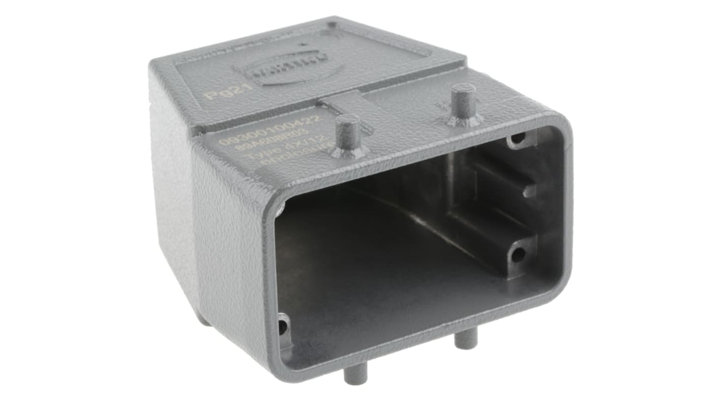 HARTING Han B Heavy Duty Power Connector Hood, PG21 Thread, Top Entry