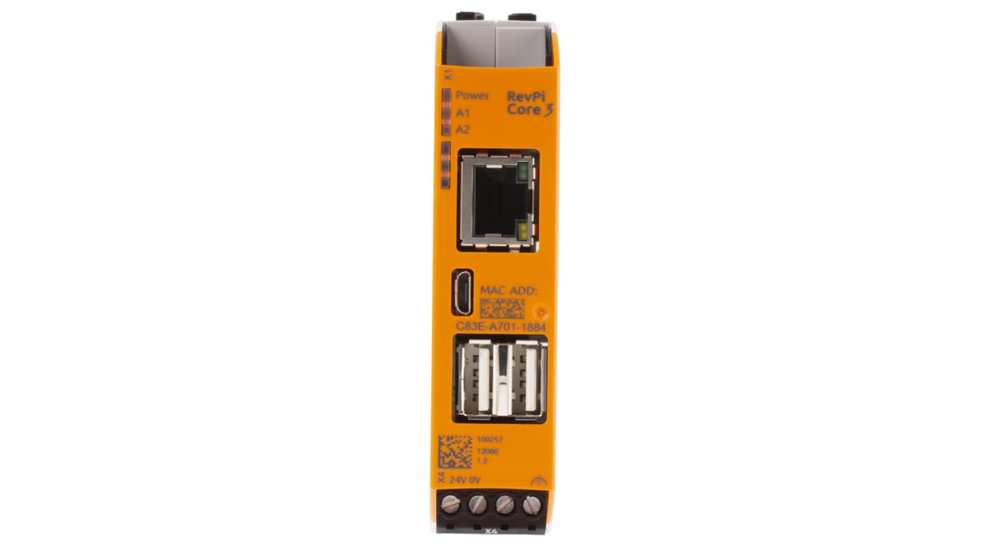 Kunbus 工控机, 1.2 GHz Quad-Core, BCM2837处理器, pibridge总线, 1 GB, RevPi Core 3系列