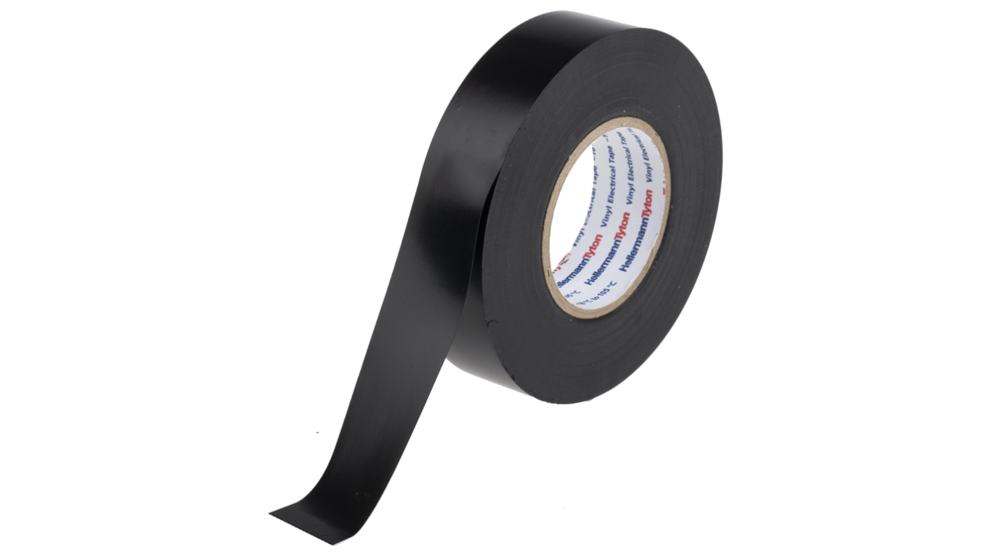 HellermannTyton HelaTape Flex Black Electrical Tape, 19mm x 20m