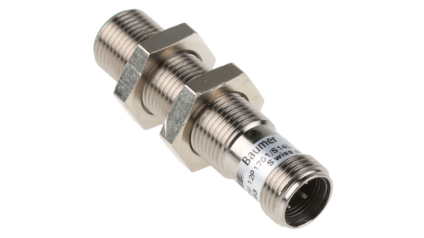 Baumer Inductive Barrel Proximity Sensor, M12, 4 mm Detection, PNP NO, 10 → 30 V dc