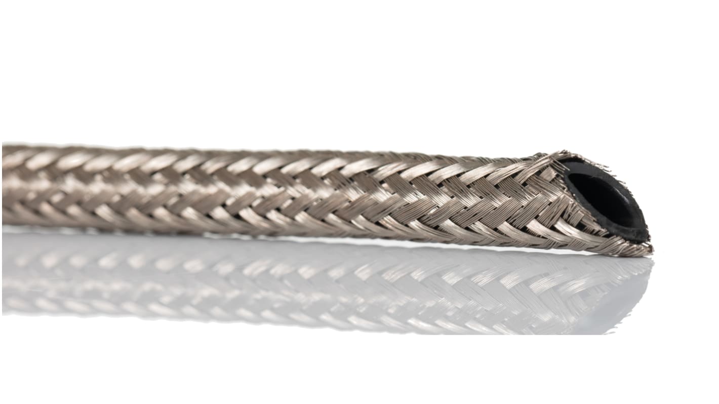 RS PRO Expandable Braided Nickel Plated Copper Cable Sleeve, 10mm Diameter, 10m Length