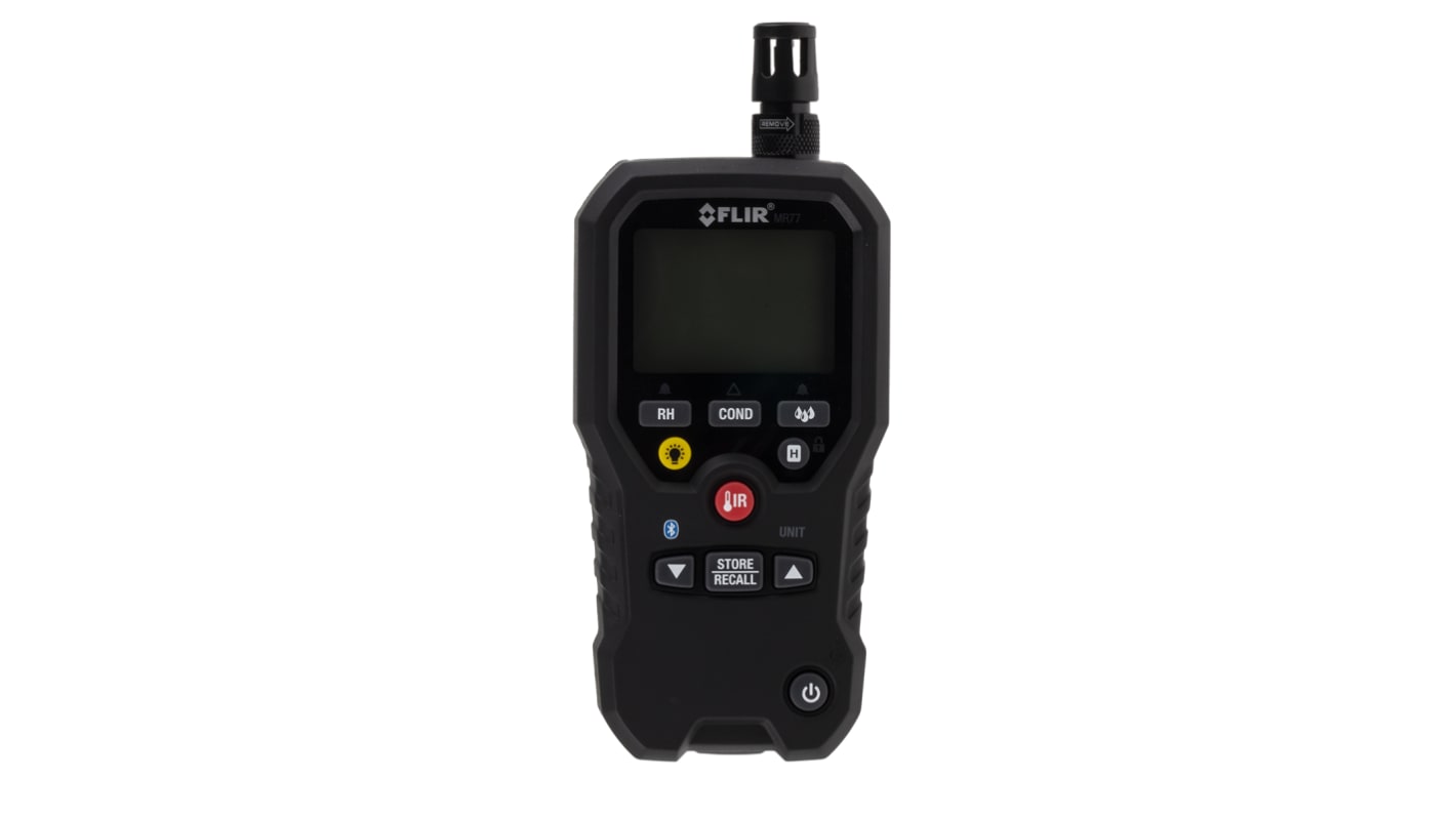 FLIR MR77 Moisture Meter, +200 °C, 99.9 % RH Max, ±2 (Sensor Temperature) °C, ±2 (Vapor Pressure) %, ±2.5 (Relative