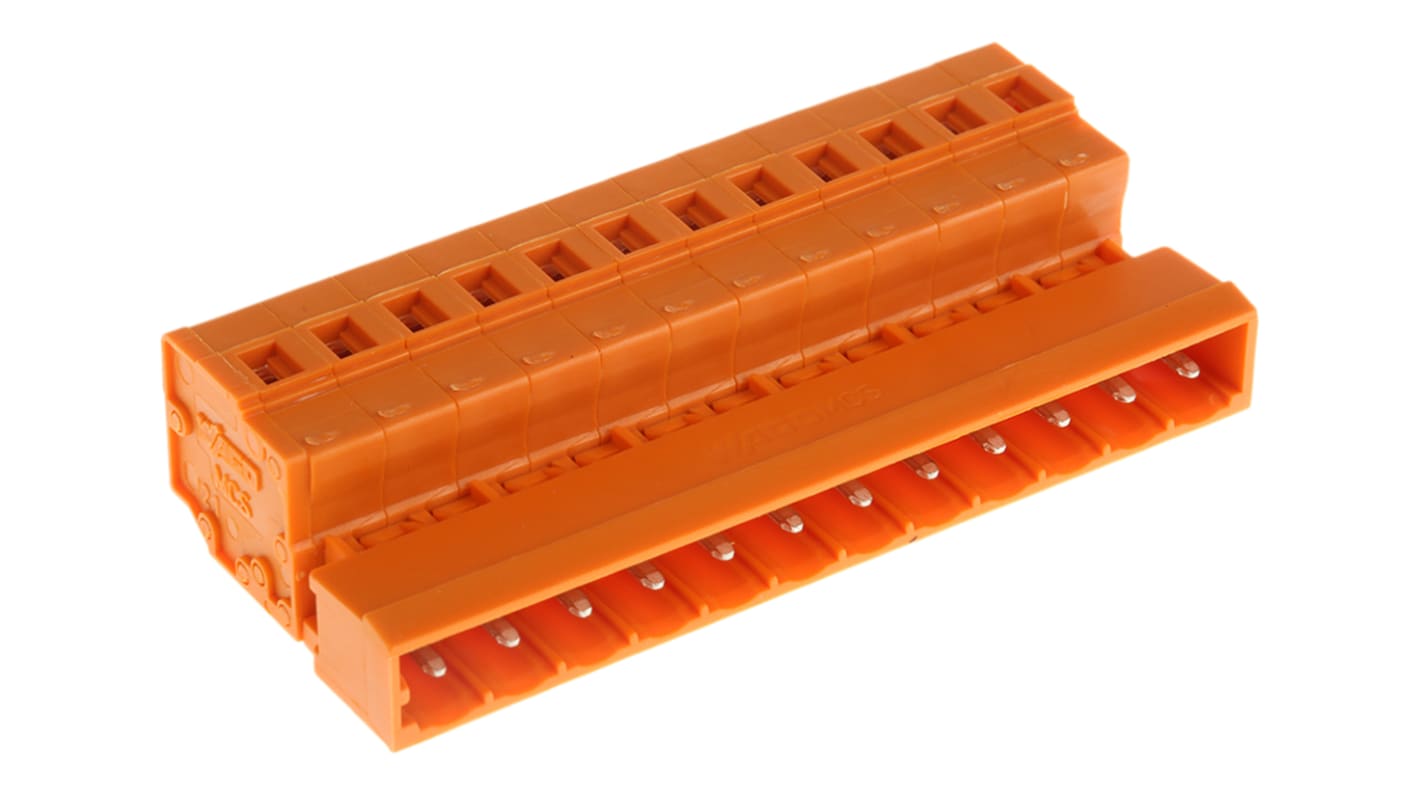 WAGO 5.08mm Pitch 12 Way Pluggable Terminal Block, Header, Spring Cage Termination