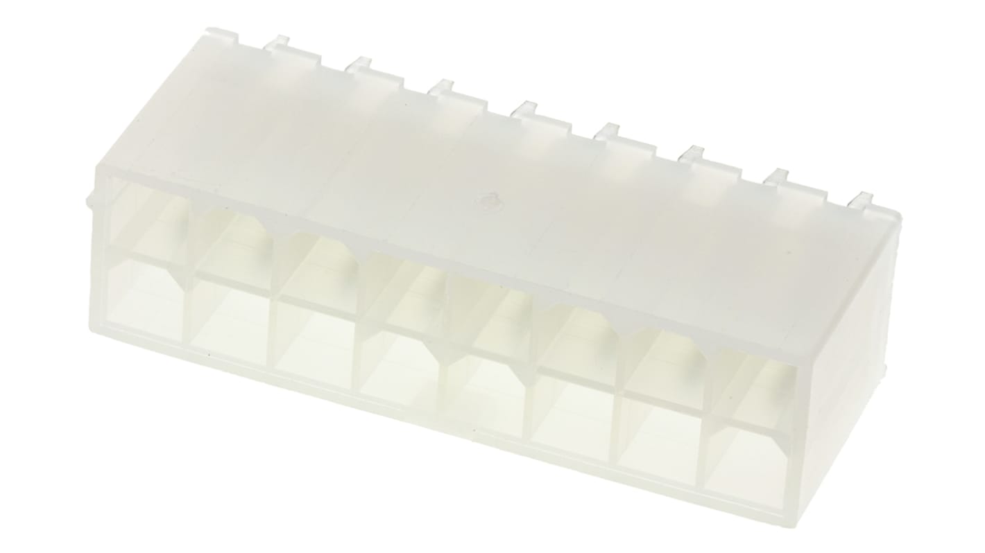 Molex Mini-Fit Jr. Series Straight Through Hole PCB Header, 16 Contact(s), 4.2mm Pitch, 2 Row(s), Shrouded