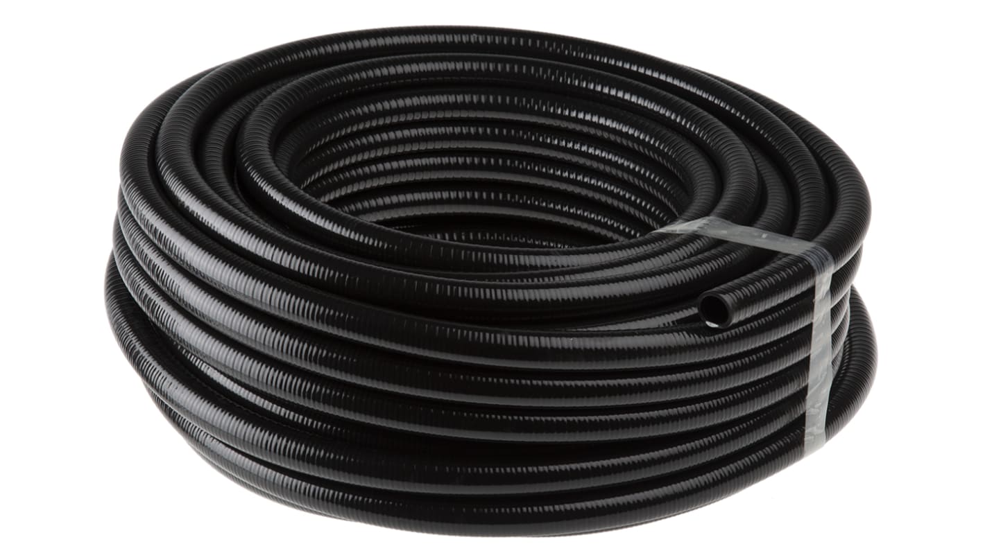 Adaptaflex PVC挠性电缆管, Φ20mm标称, 20.5mm外径, 16mm内径, 30m长, IP67, 黑色