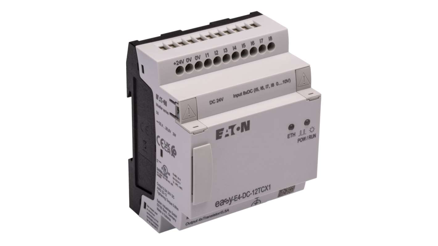 Eaton EasyE4 Series Logic Module, 24 V dc Supply, Transistor Output, 4 (Analogue), 8 (Digital)-Input, Analogue, Digital