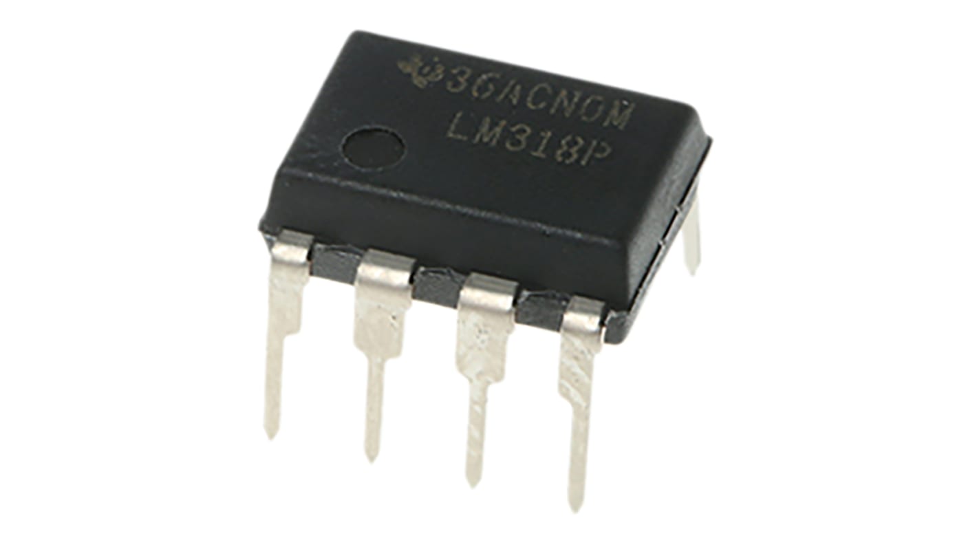 LM318P Texas Instruments, Op Amp, 15MHz, 8-Pin PDIP