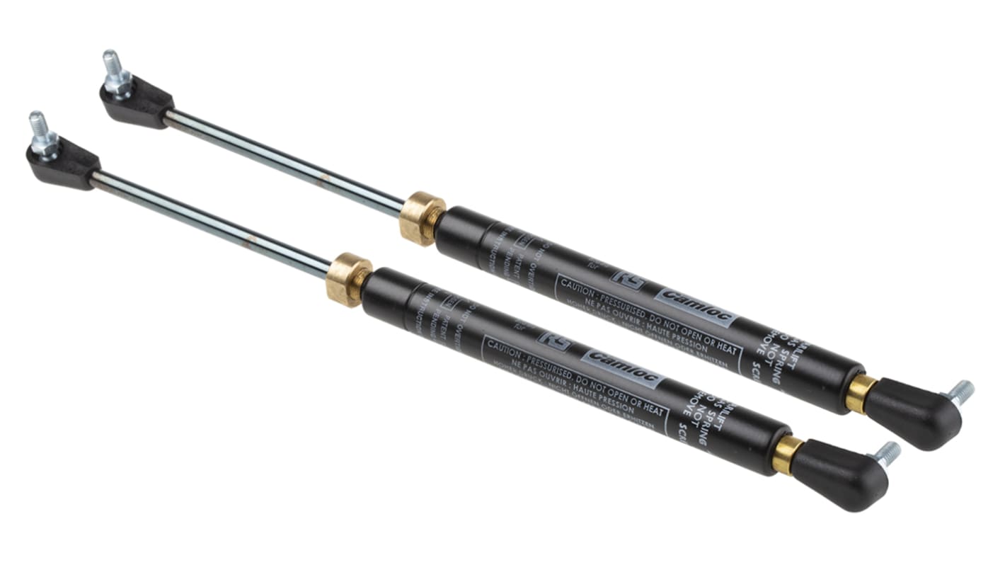 Camloc Steel Gas Strut, with Ball & Socket Joint, 250.0mm Extended Length, 100.0mm Stroke Length