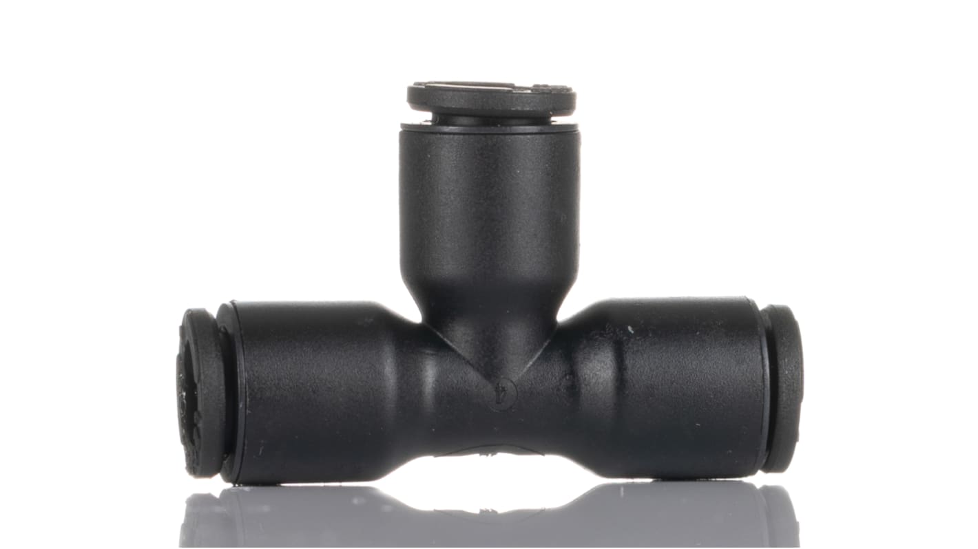 Legris LF3000 Series Tee Tube-to-Tube Adaptor Push In 8 mm, Push In 8 mm to Push In 8 mm, Tube-to-Tube Connection Style