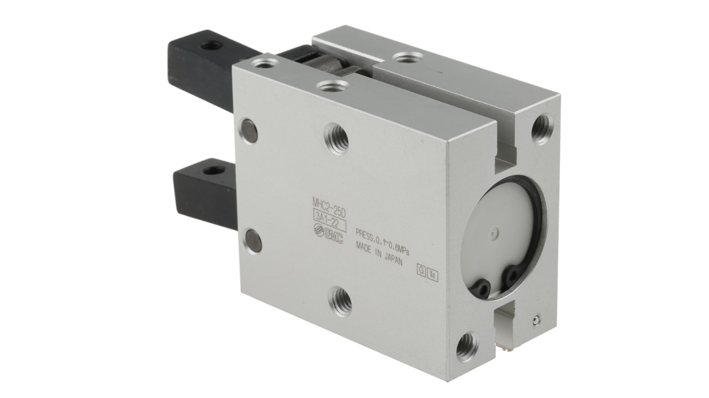 SMC 摆动气动夹具, 2个机械指, 双作用, 311g重, M5 x 0.8端口, 最大操作0.6 MPa, MHC2系列