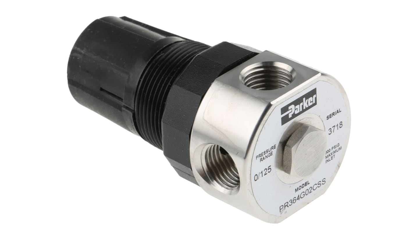 Parker G 1/4 Pneumatic Regulator - 0bar to 8.5bar, 1/4in, 20.7bar max. input