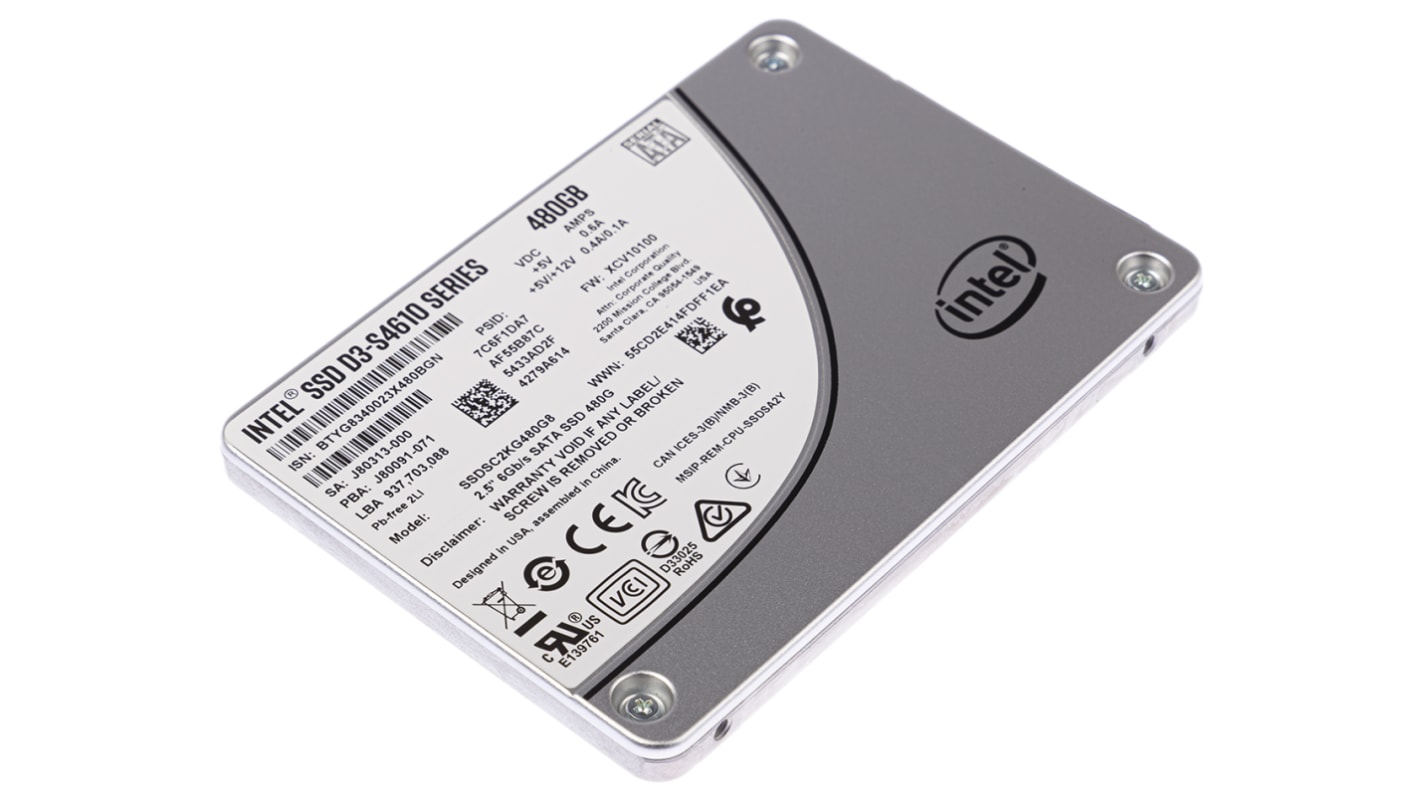 Intel SSD S4610 2.5 in 480 GB Internal SSD Hard Drive