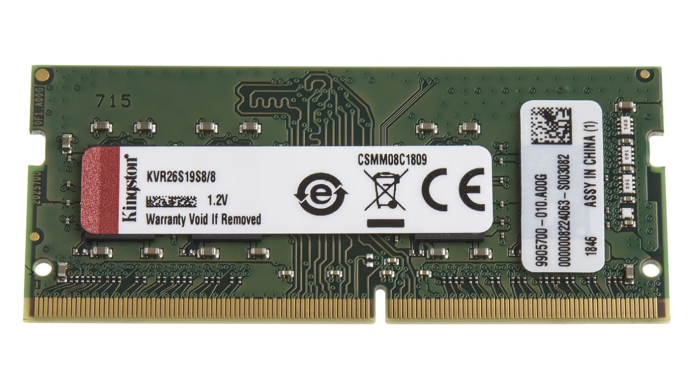 Kingston 8 GB DDR4 Laptop RAM, 2666MHz, SODIMM, 1.2V