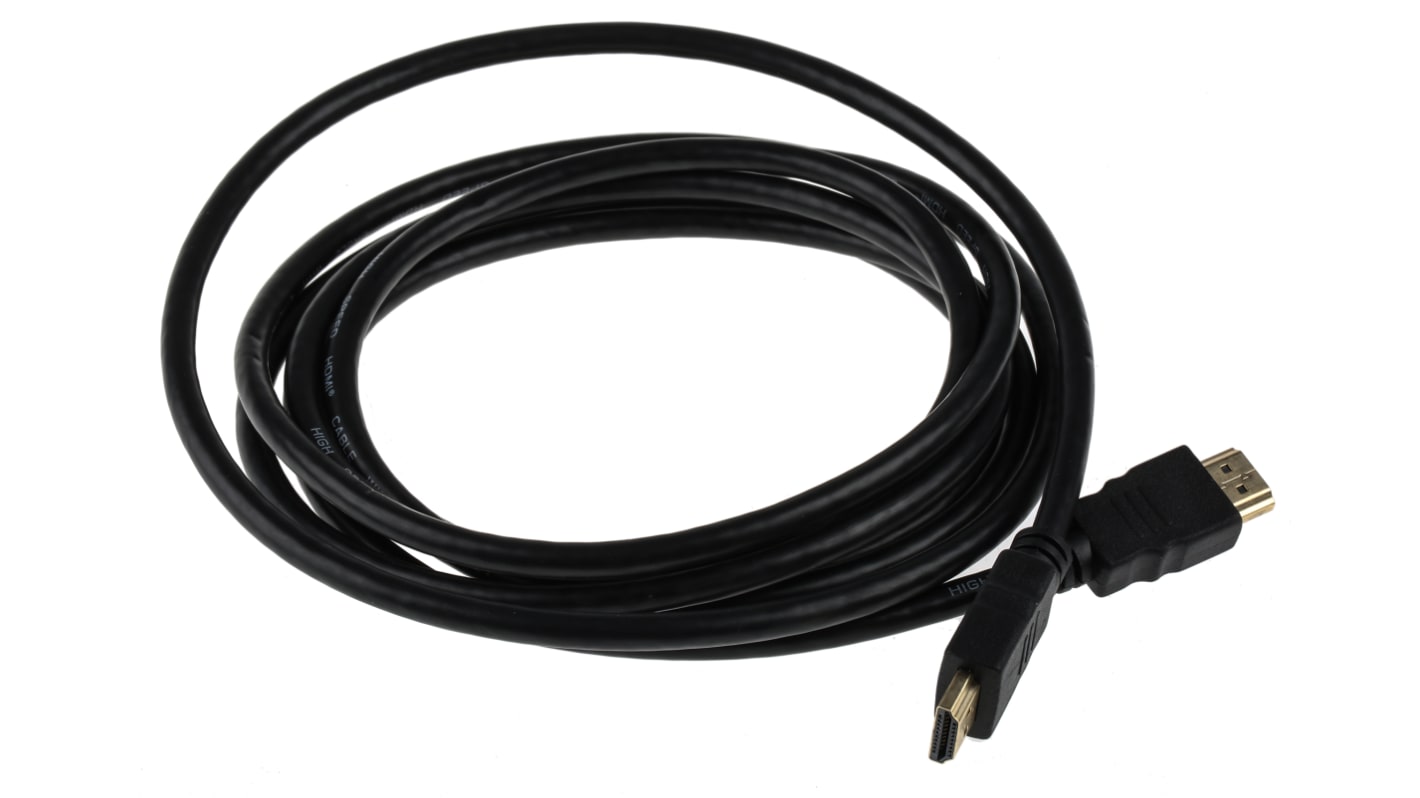 RS PRO HDMI-Kabel A HDMI Stecker B HDMI Stecker 4K max., 3m, Schwarz