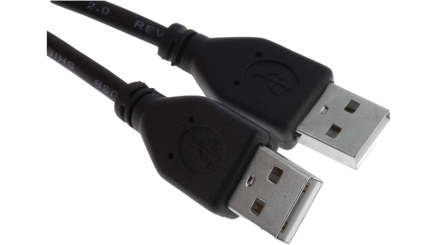 RS PRO USB-kábel, USB A - USB A, Fehér, 1m