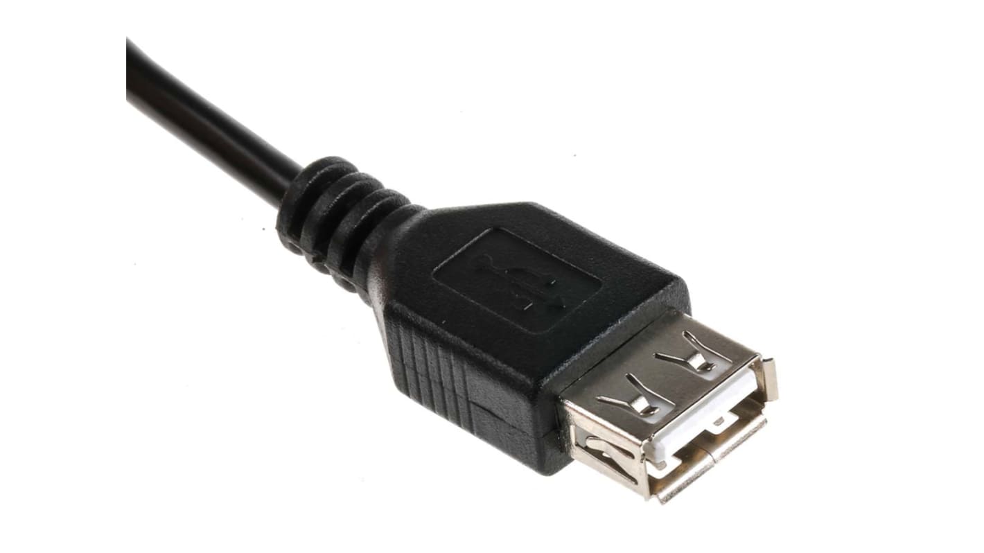 RS PRO USB 2.0 Cable, Male USB A to Female USB A Cable, 1m