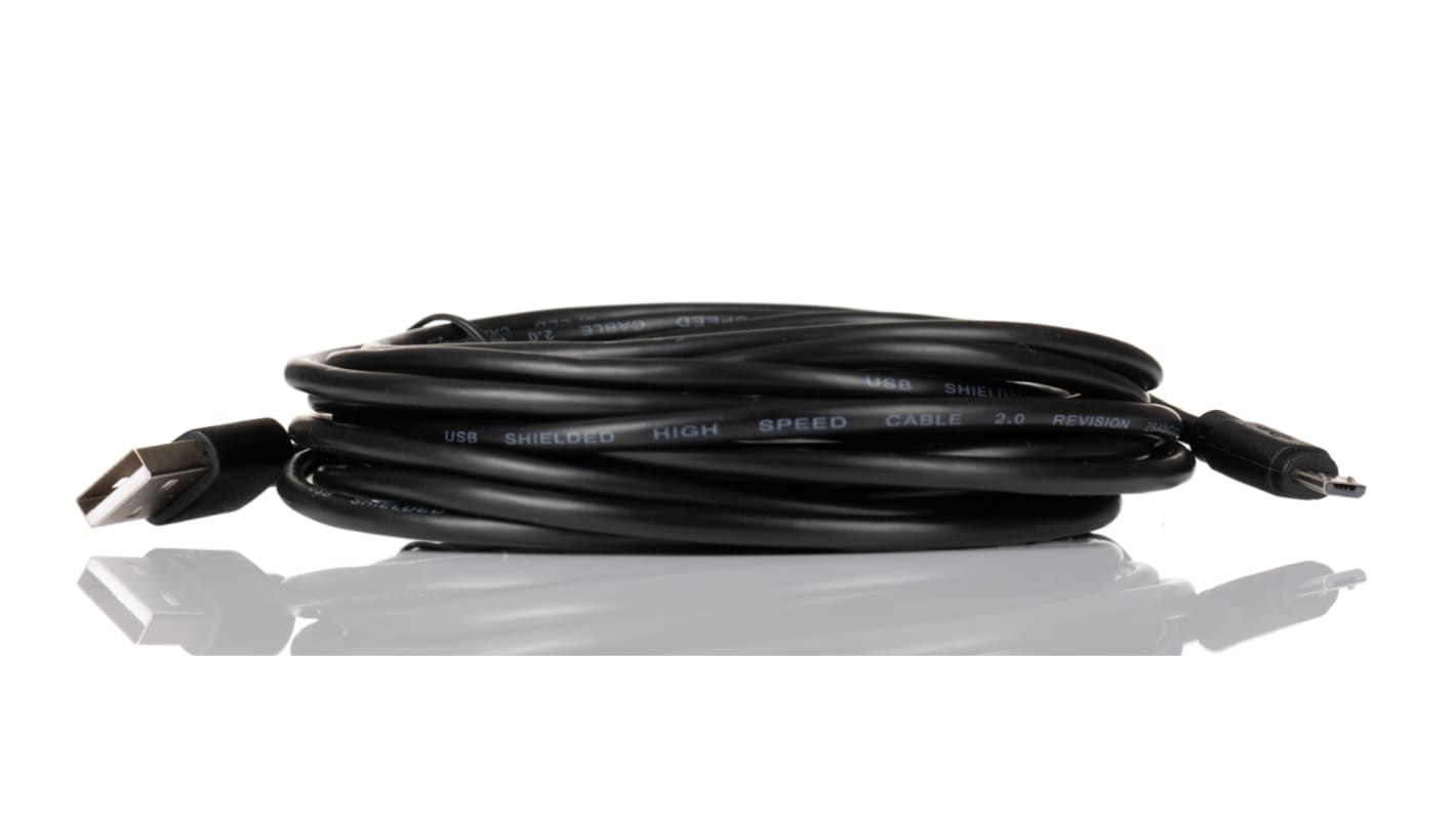 RS PRO USB-kabel, Sort, USB A til Mikro USB B, 5m