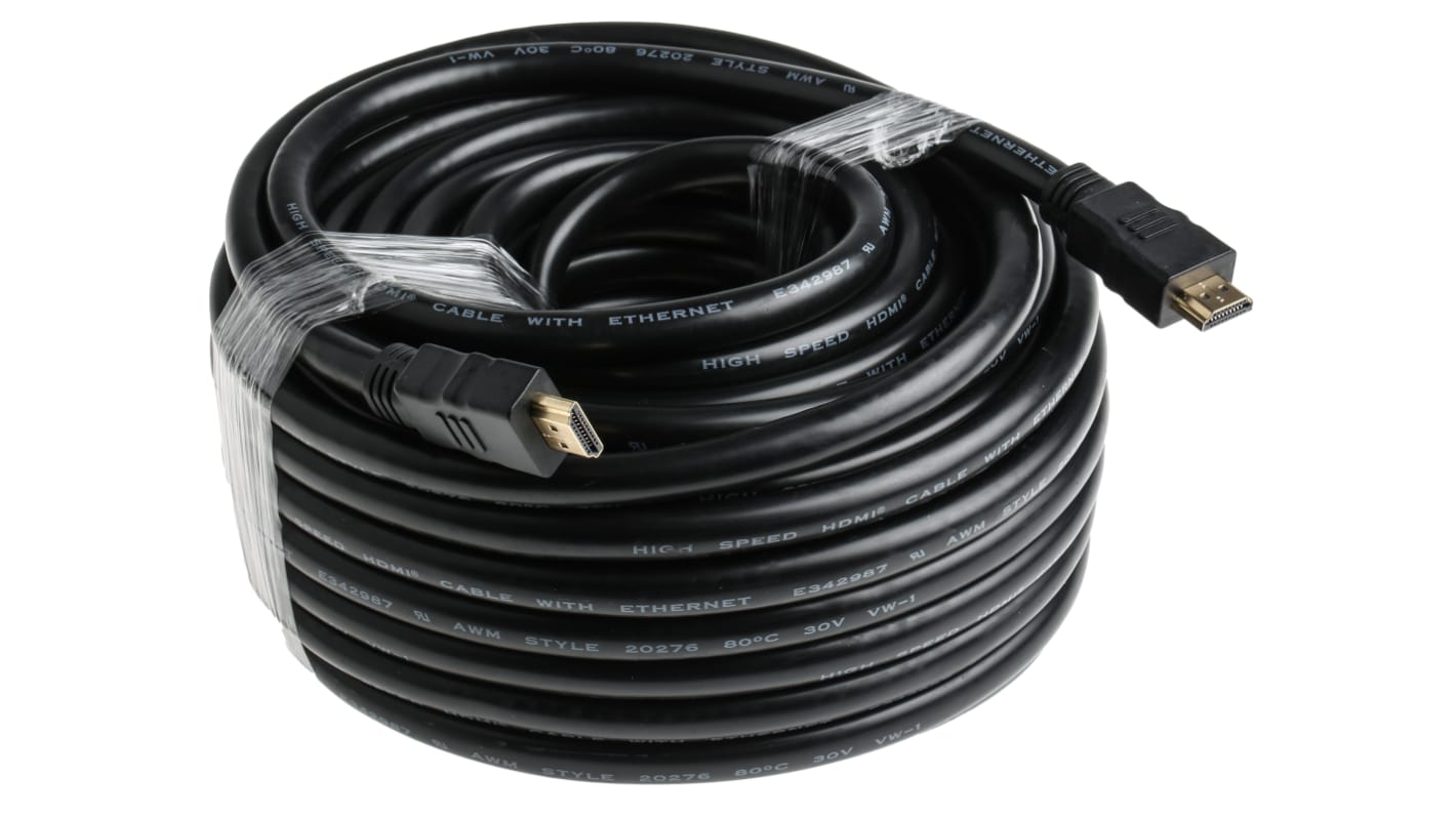 RS PRO, 20m Male HDMI to Male HDMI 4K