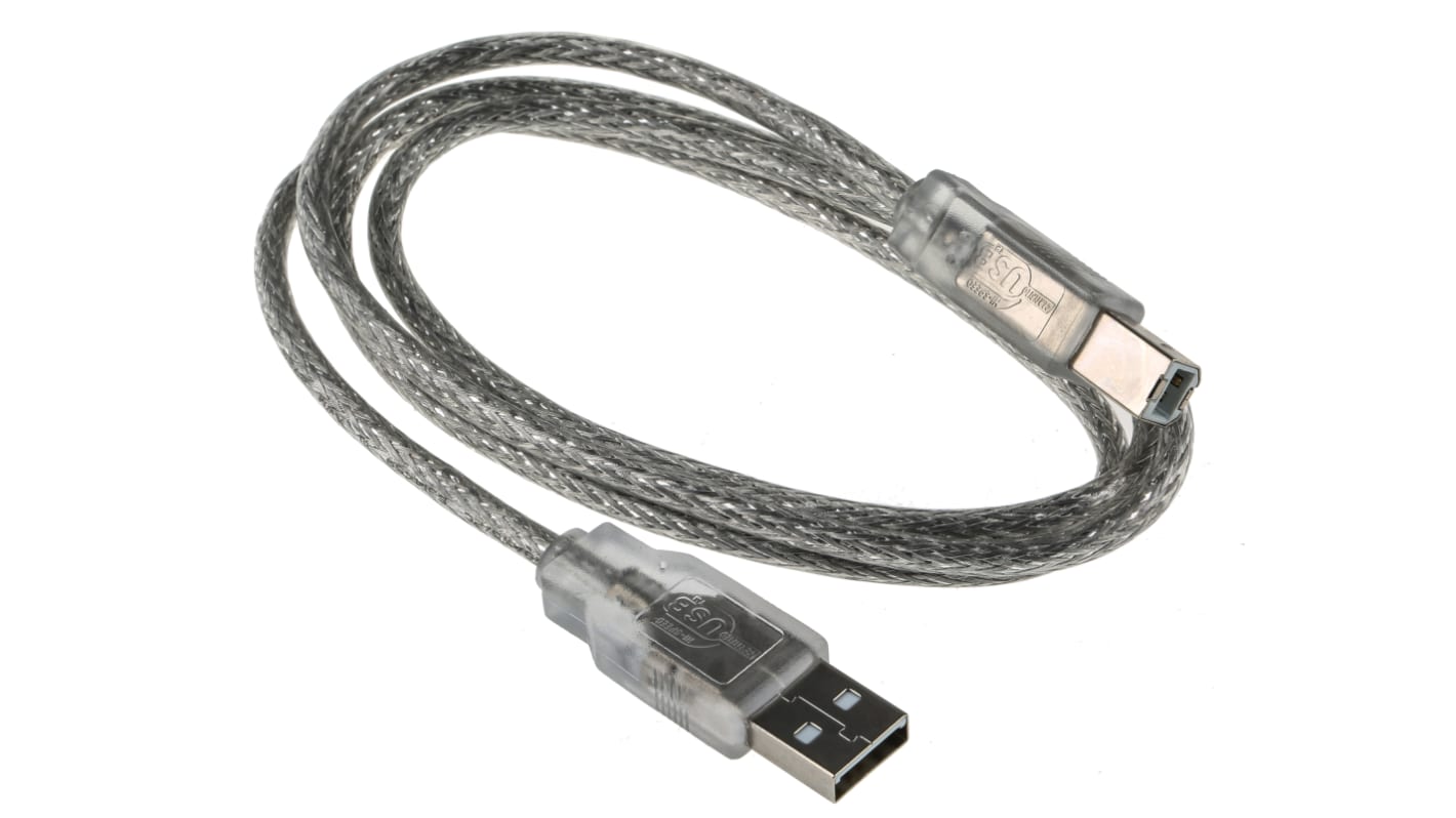 RS PRO USB-Kabel, USBA / USB B, 1m USB 2.0 Transparent