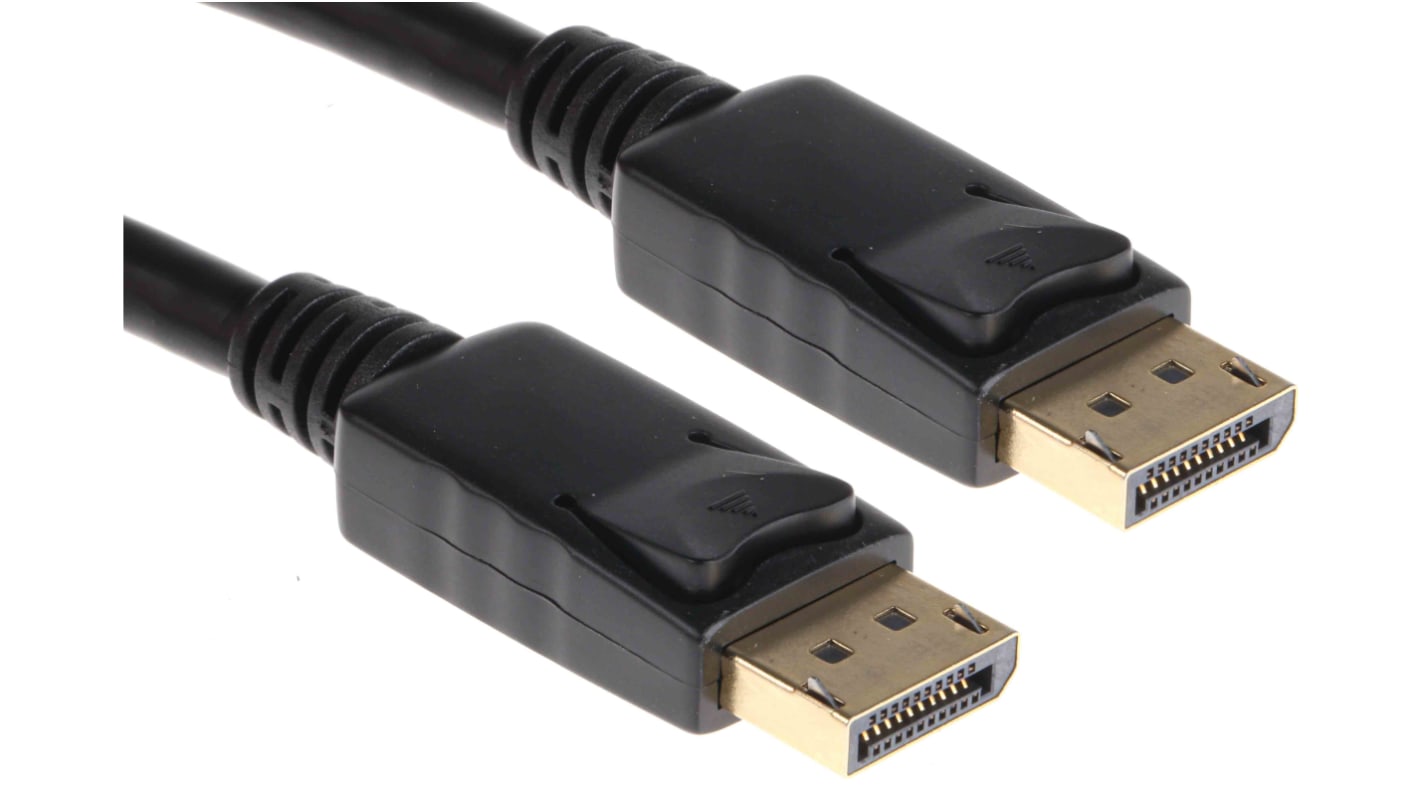 Cable DisplayPort negro RS PRO, con. A: DisplayPort macho, con. B: DisplayPort macho, long. 5m