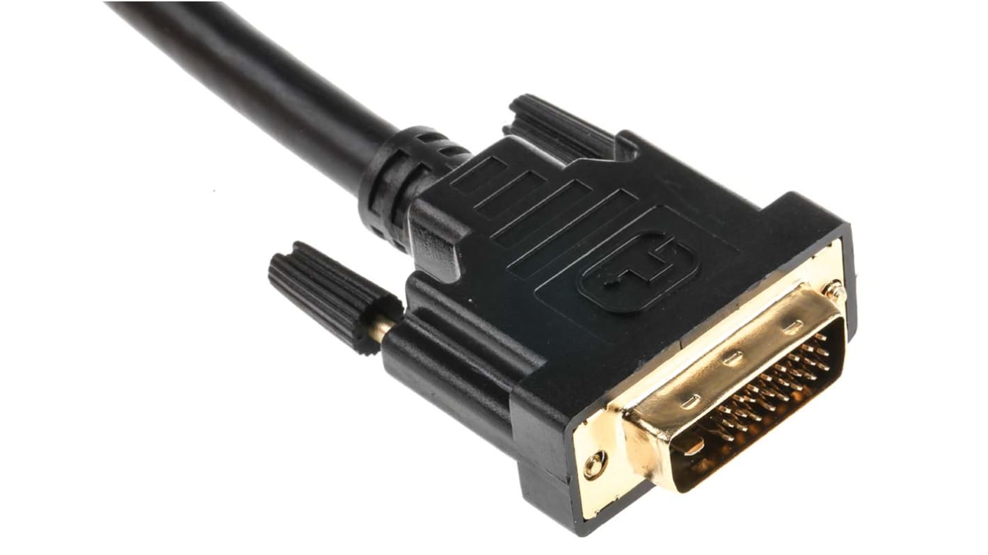 RS PRO, Male DVI-D Dual Link to Male DVI-D Dual Link  Cable, 3mBlack sheathFoil shielding