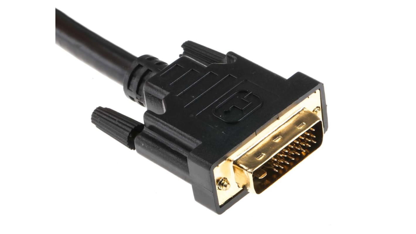 RS PRO, Male DVI-D Dual Link to Male DVI-D Dual Link Cable, 5mBlack sheathFoil shielding