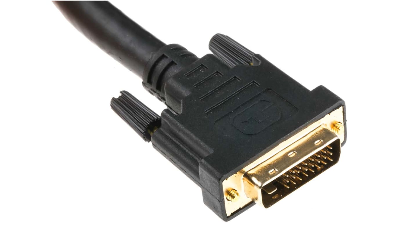RS PRO DVケーブル / モニターケーブル 10m コネクタA:DVI-D (オス) コネクタB:DVI-D (オス) 黒