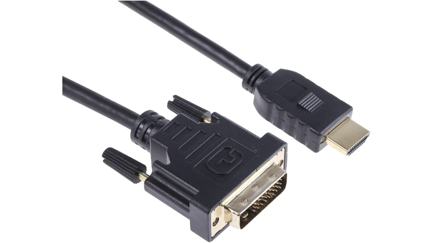 RS PRO, 3m Male HDMI to Male DVI-D Dual Link 1920x1200