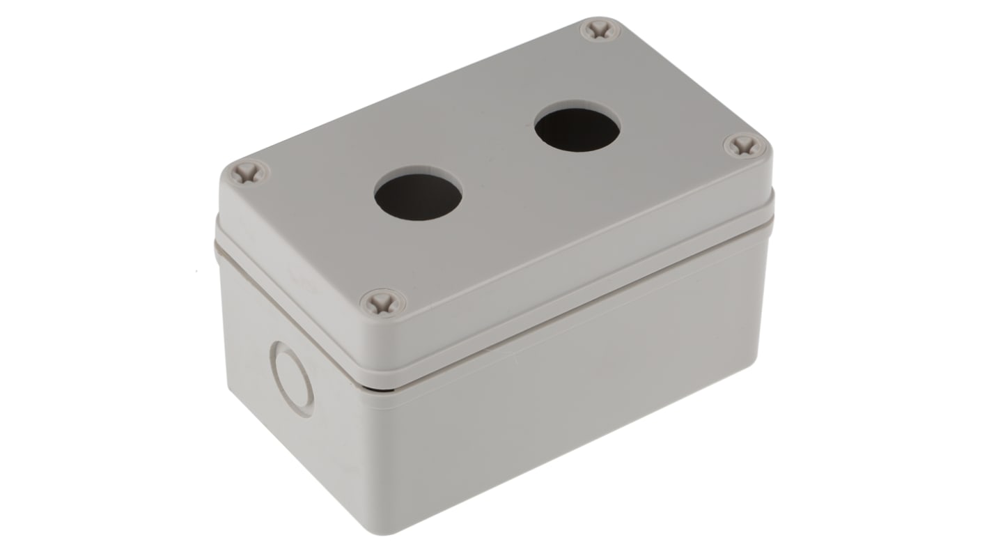 RS PRO Grey Plastic Push Button Enclosure - 2 Hole 22.5mm Diameter