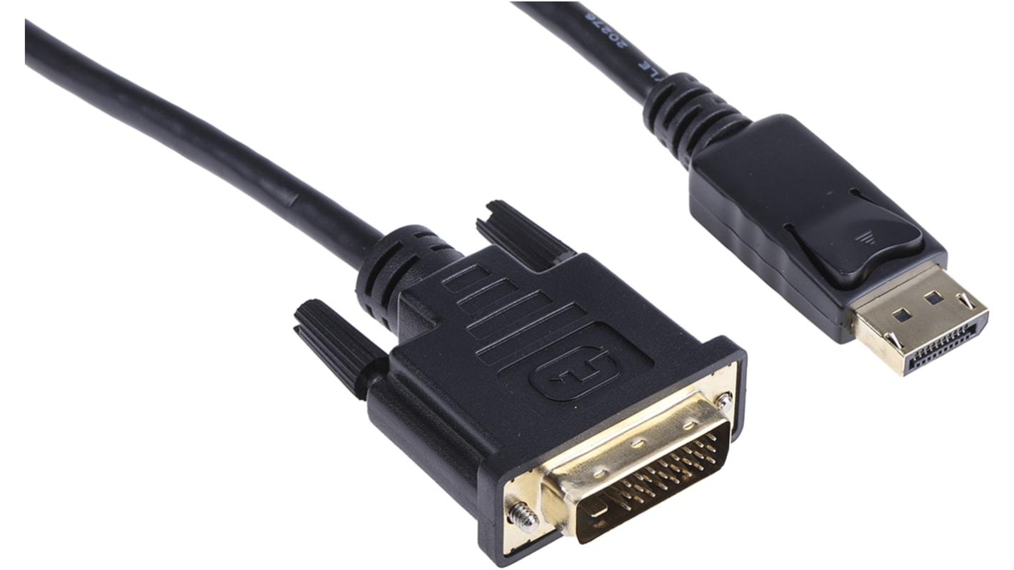 RS PRO Male DisplayPort to Male DVI-D Dual Link, PVC  Cable, 1080p, 3m