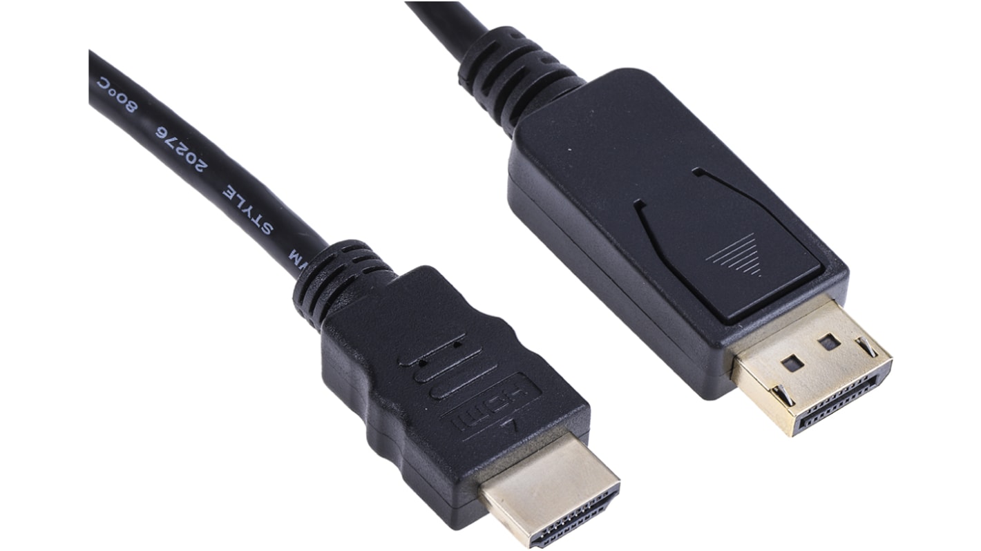 RS PRO Male DisplayPort to Male HDMI, PVC  Cable, 1080p, 5m