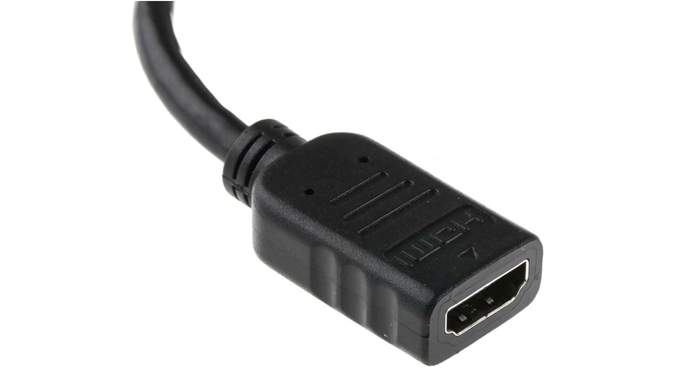 RS PRO Male DisplayPort to Female HDMI, PVC  Cable, 1080p, 150mm