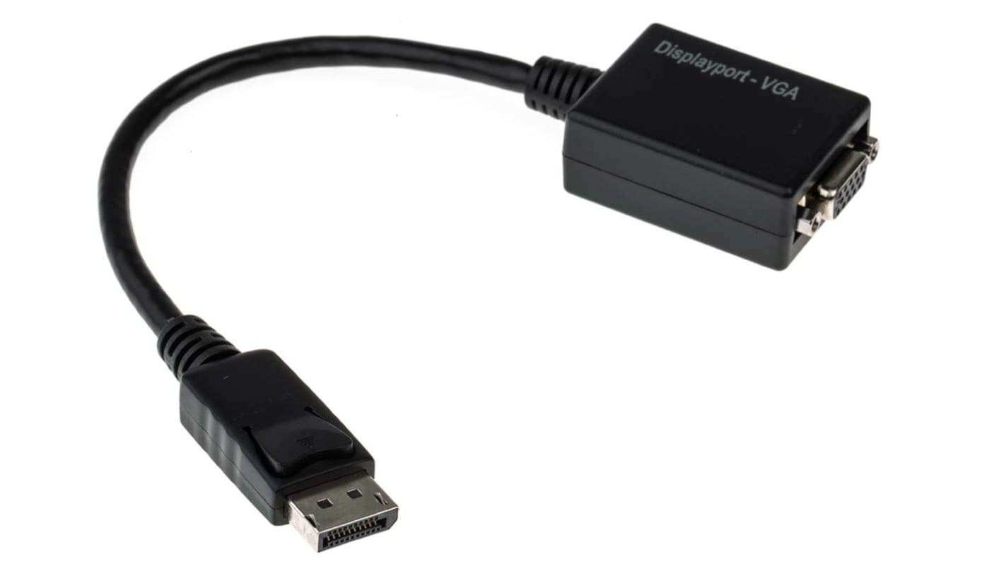 RS PRO DisplayPort-Kabel A Display-Anschluss B VGA - Buchse, 150mm 1080p max. PVC