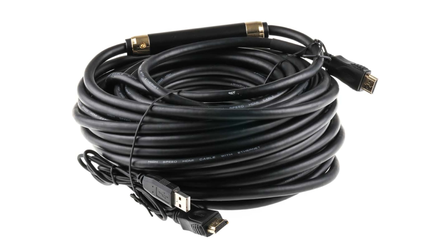 RS PRO HDMI-Kabel A HDMI Stecker B HDMI Stecker 4K max., 20m, Schwarz