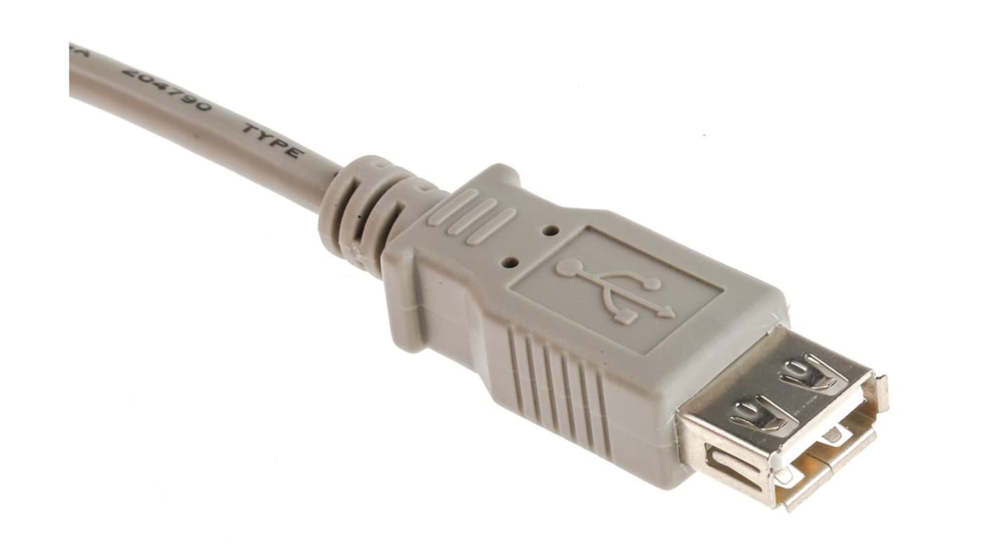 RS PRO USB-kábel, USB A - USB A, Szürke, 1m
