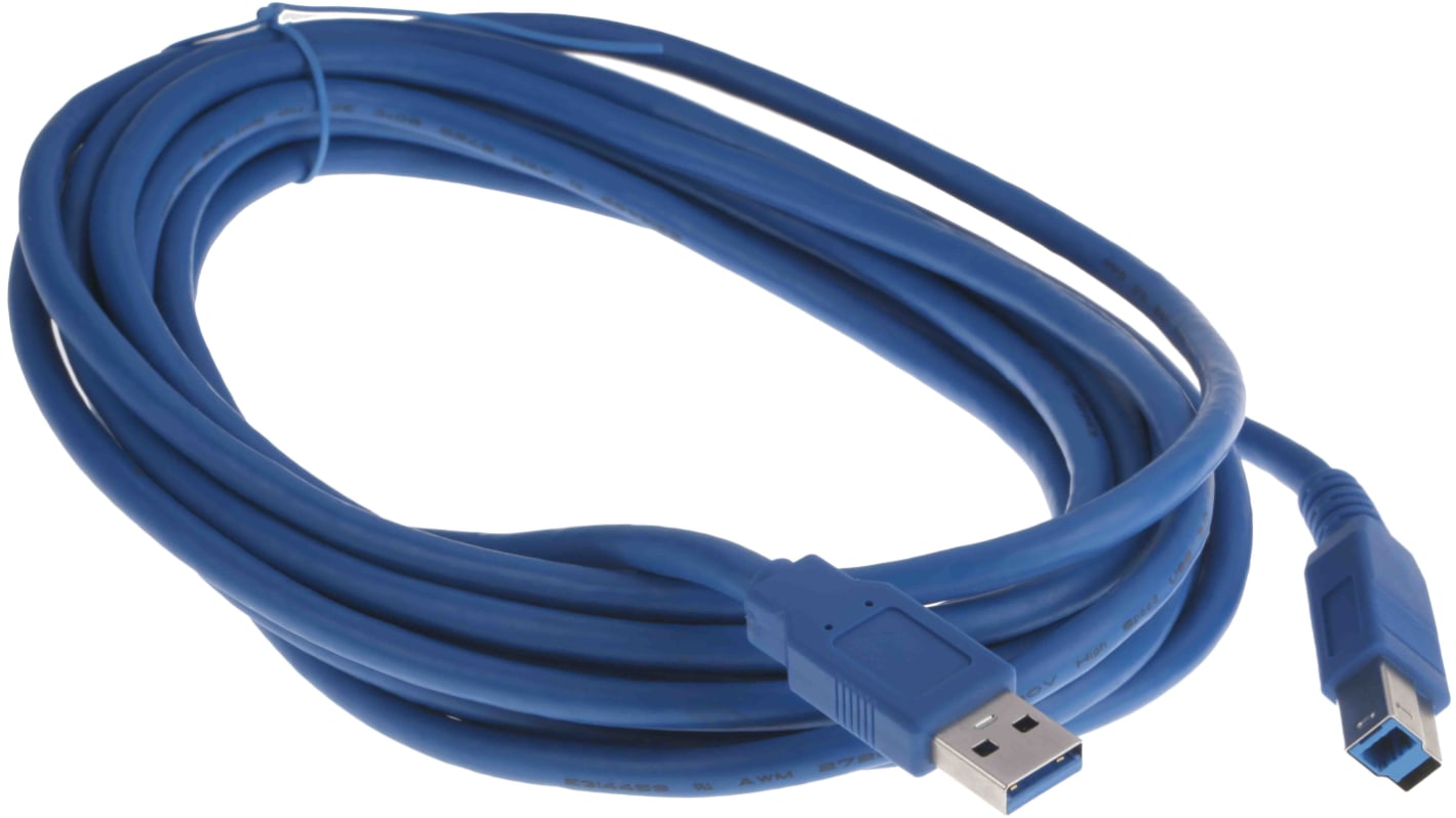 RS PRO USB 3.0, Male USB A to Male USB B, 5m