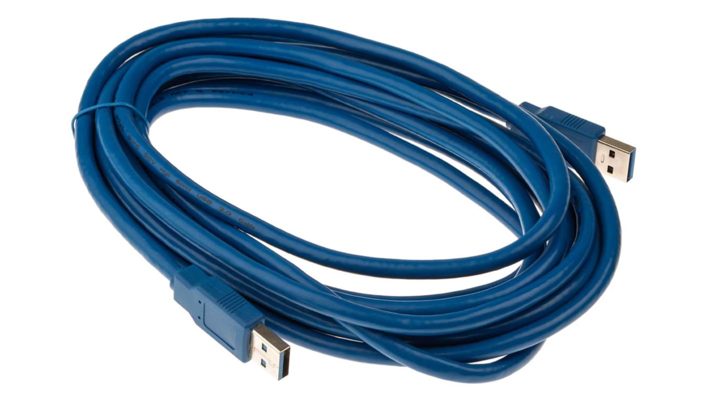 RS PRO USB-Kabel, USBA / USBA, 5m USB 3.0 Blau