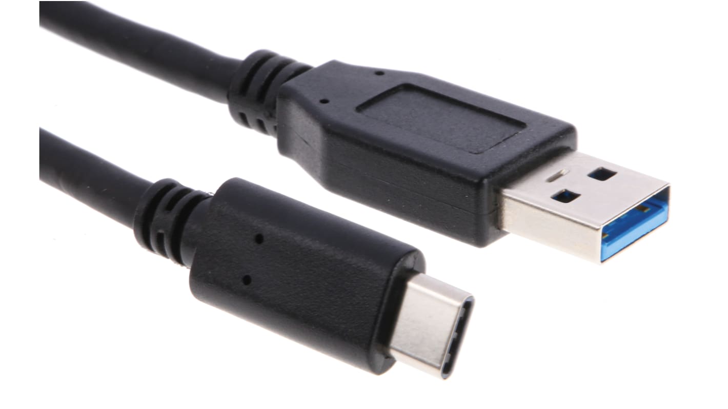 RS PRO USB 3.0, Male USB C to Male USB A, 1m