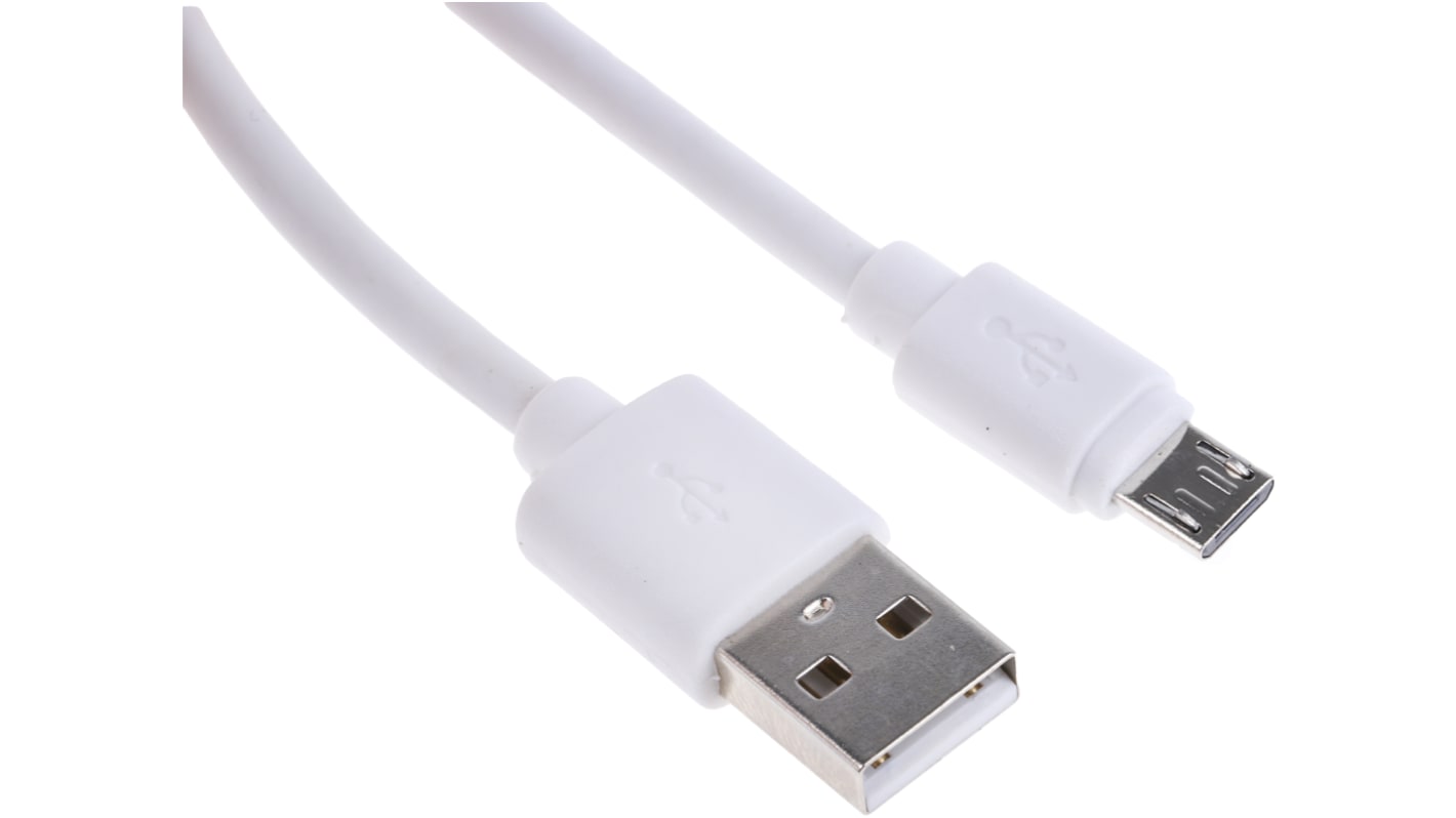 Kabel USB Złącze A USB A Złącze B Micro USB typu B dł. 150mm Przewód USB USB 2.0 kolor: Biały