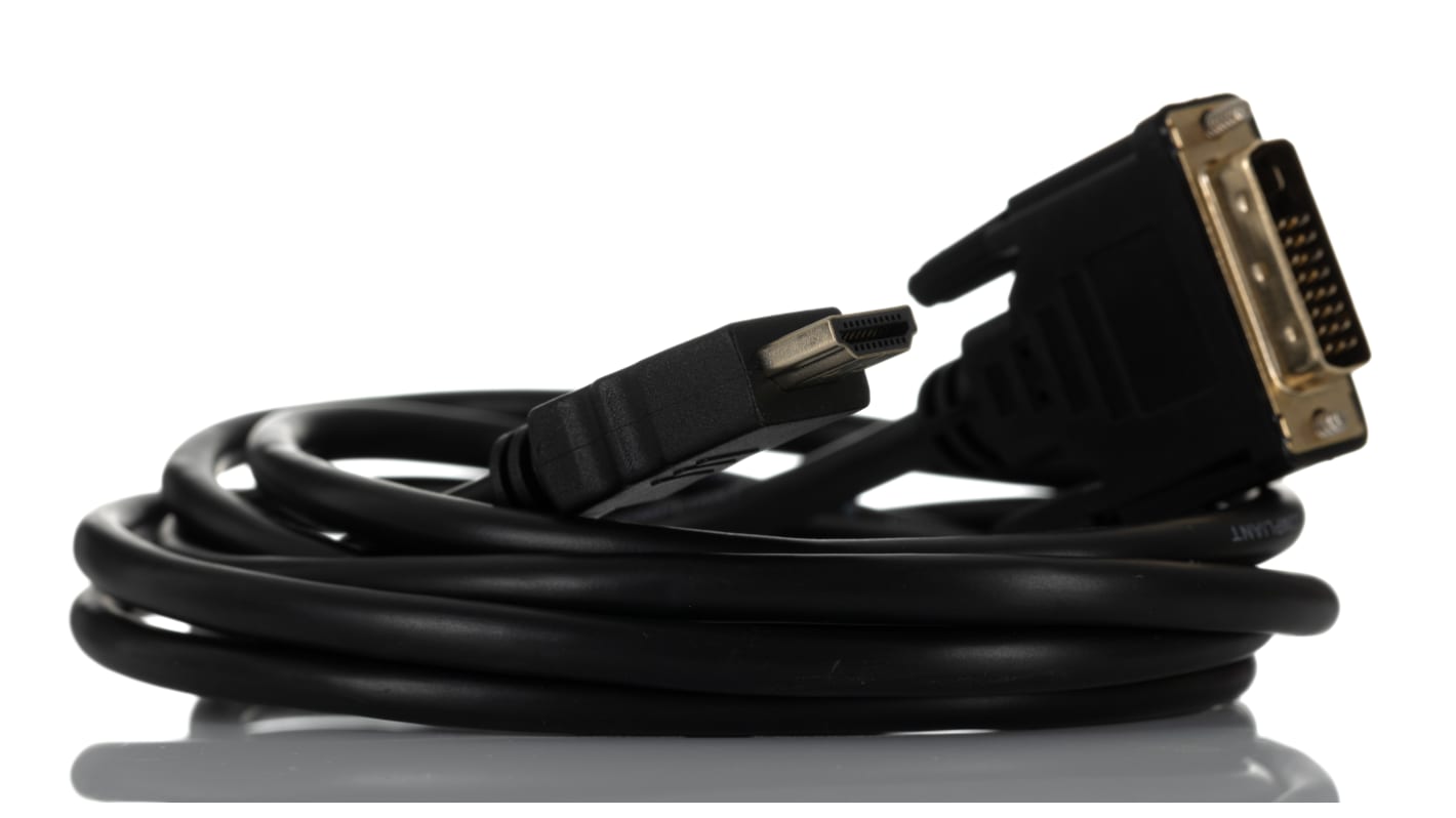 RS PRO, 2m Male HDMI to Male DVI-D Single LinkHigh Speed 1080