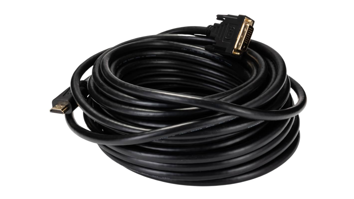 RS PRO, 15m Male HDMI to Male DVI-D Single Link 1080p