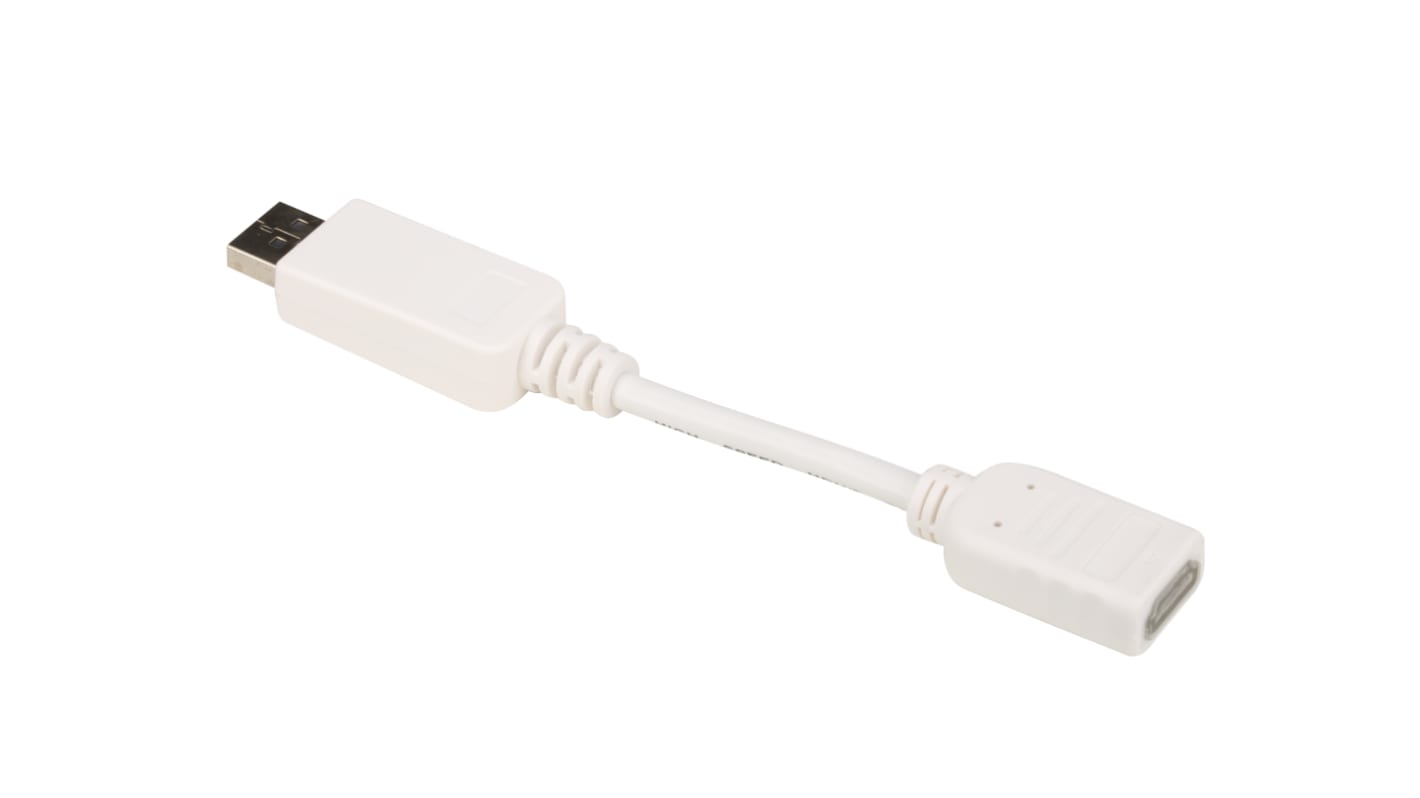 RS PRO Male DisplayPort to Female HDMI, PVC  Cable, 150mm