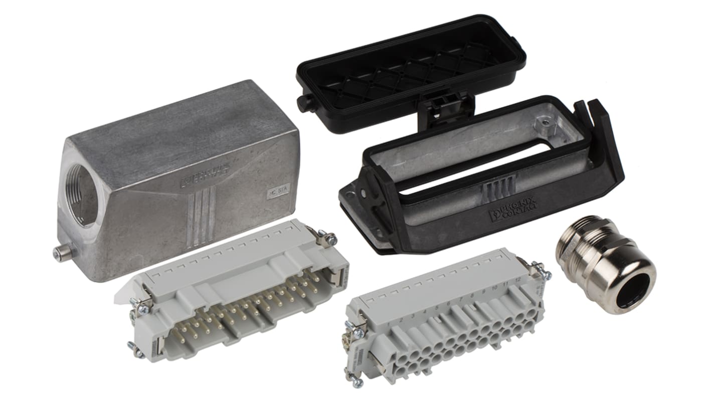 Phoenix Contact Connector Set, 24 Way, 16A, Female, Male, HC, 500 V