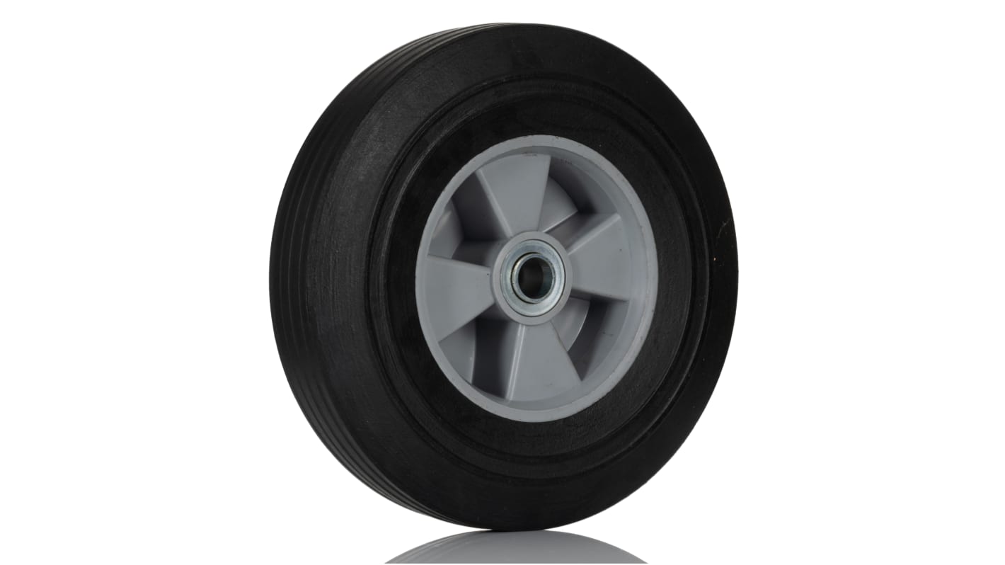 RS PRO Black Rubber Corrosion Resistant Trolley Wheel, 600kg