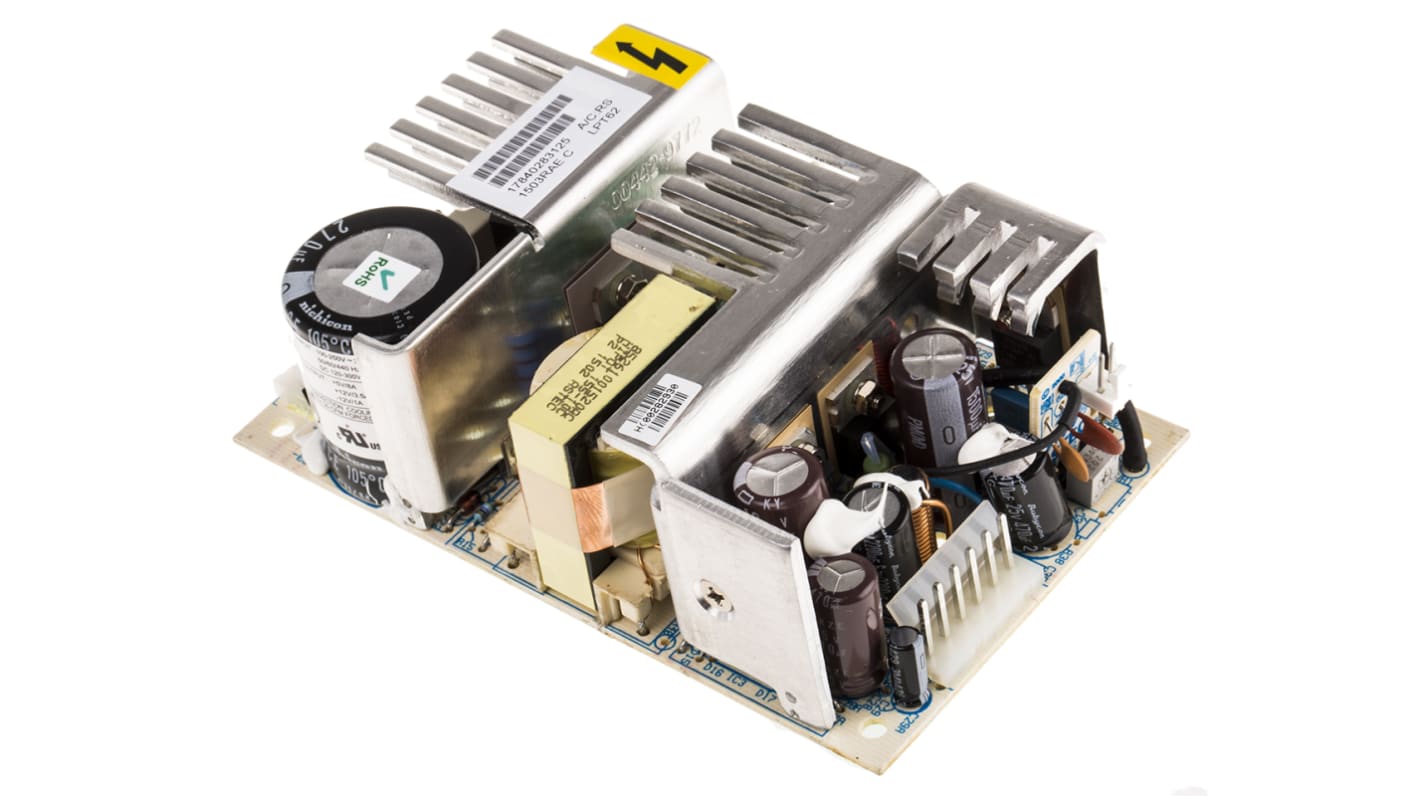 Artesyn 60W开关电源, 5 V dc, ±12 V dc, 1 A, 3.5 A, 8 A, 3路输出, 底盘安装