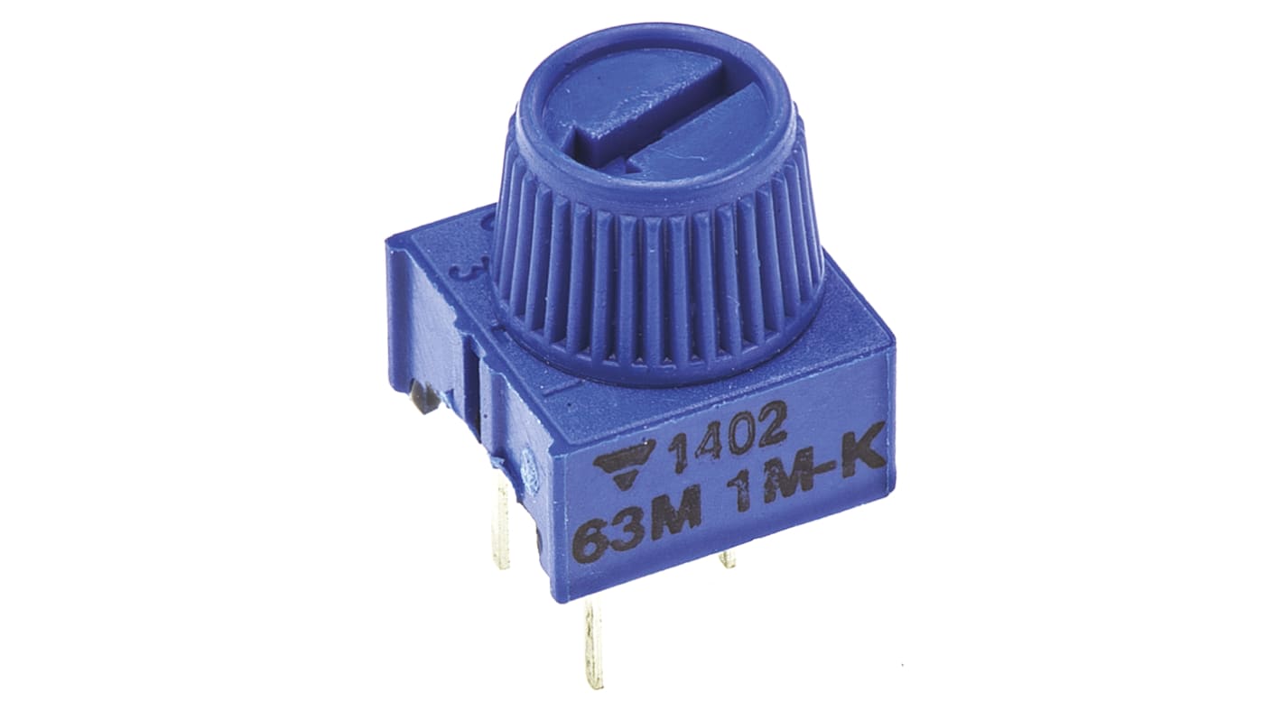 Vishay Trimpotentiometer 1MΩ ±10% ±100ppm/°C 0.5W, Hulmontering, Ben, 63M Serien