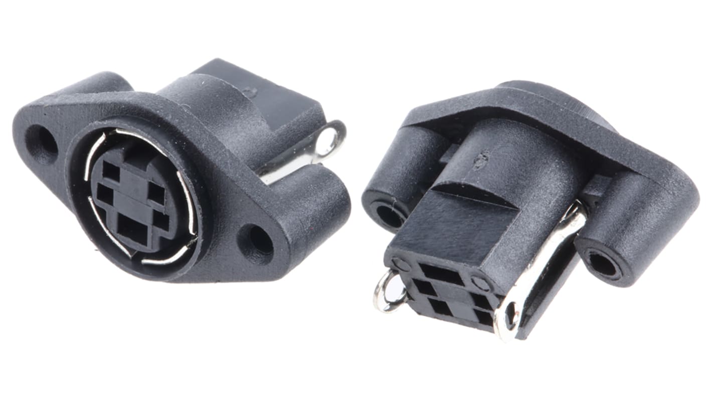 Miniature DIN-fatning, Lige 4-Polet Hun, 1A 100 V∼