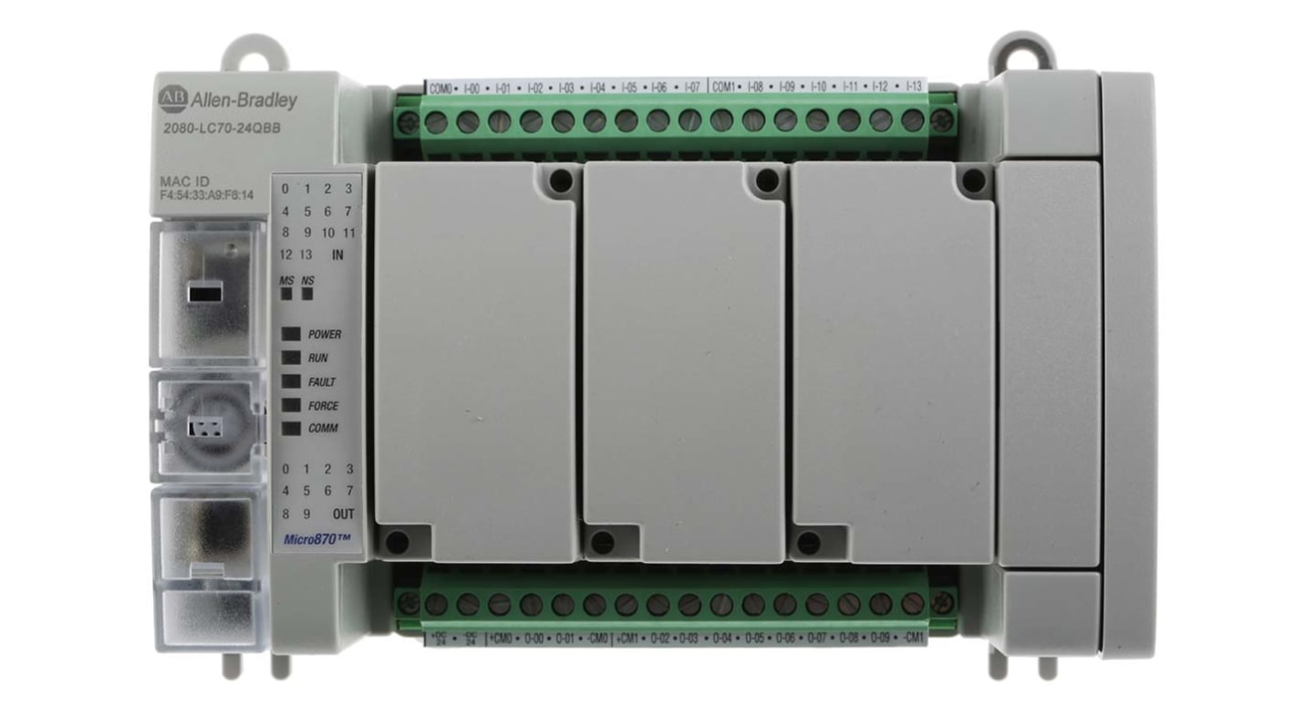 Rs-Online CPU PLC Allen Bradley Micro870 ingressi: 14 uscite: 10 14/10 I/O 12 V 24 V